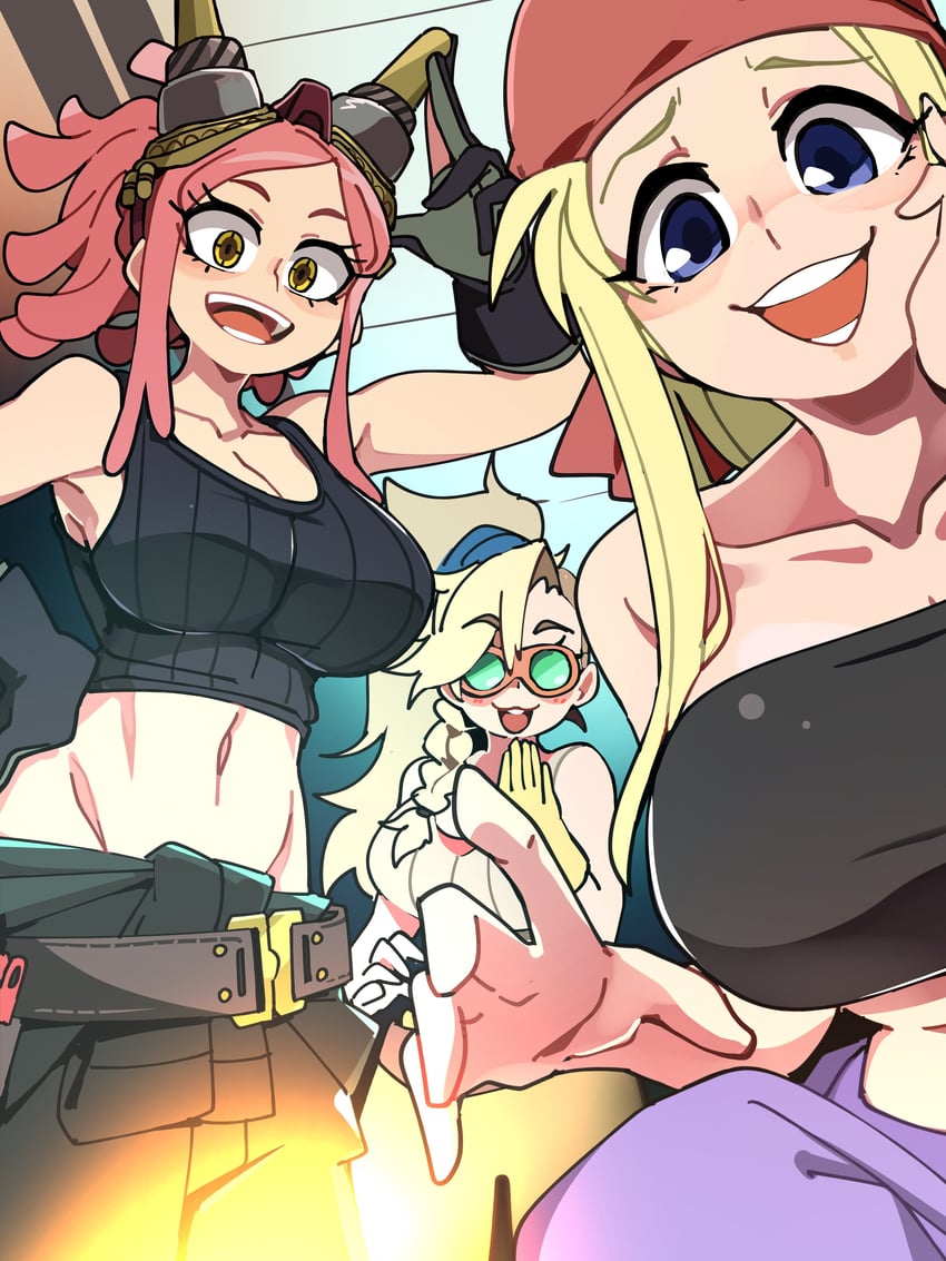 winry rockbell, hatsume mei, and gemma (boku no hero academia and 3 more) drawn by bongfill