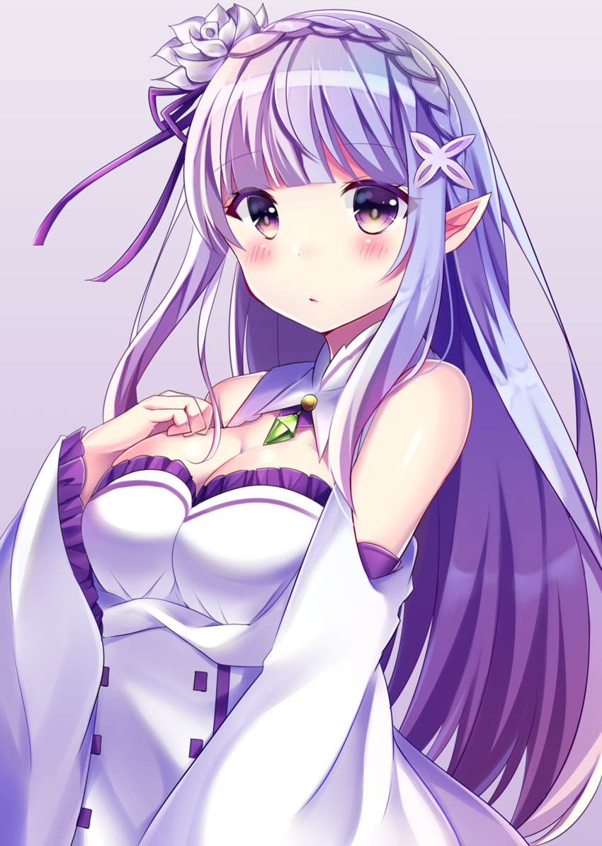 emilia (re:zero kara hajimeru isekai seikatsu) drawn by minami_saki