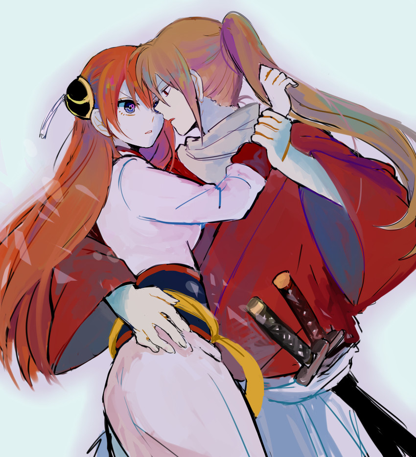 kagura and okita sougo (gintama and 1 more) drawn by mitsu_yomogi