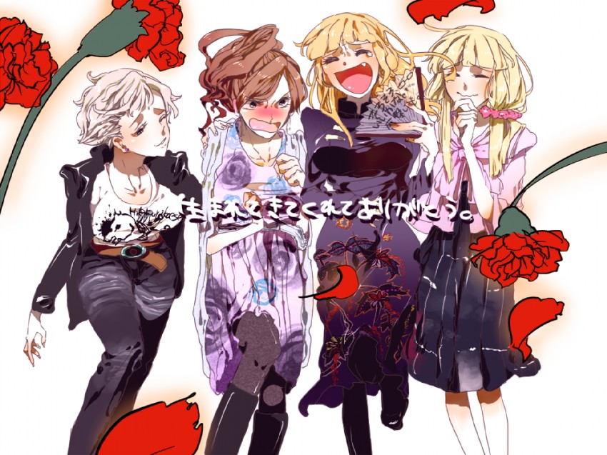 ushiromiya rosa, ushiromiya natsuhi, ushiromiya eva, and ushiromiya kyrie (umineko no naku koro ni) drawn by buta