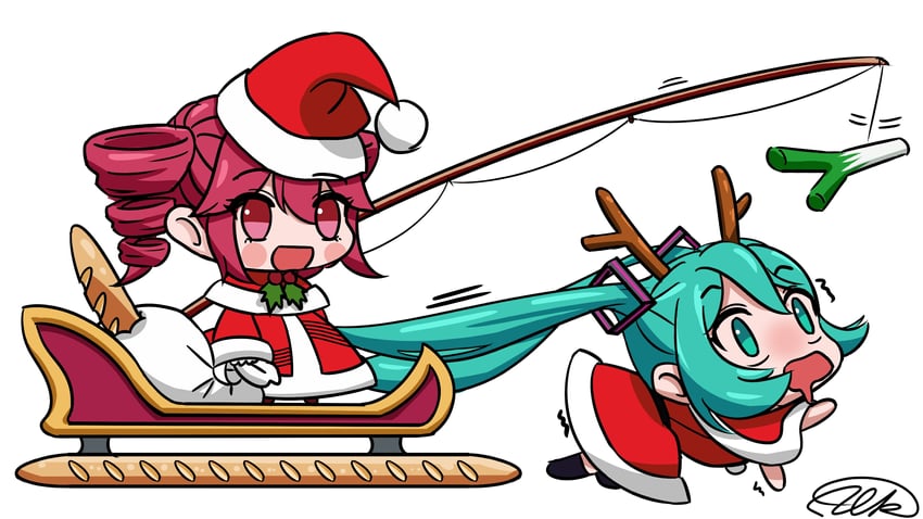 hatsune miku and kasane teto (vocaloid and 2 more) drawn by alk_alexray21