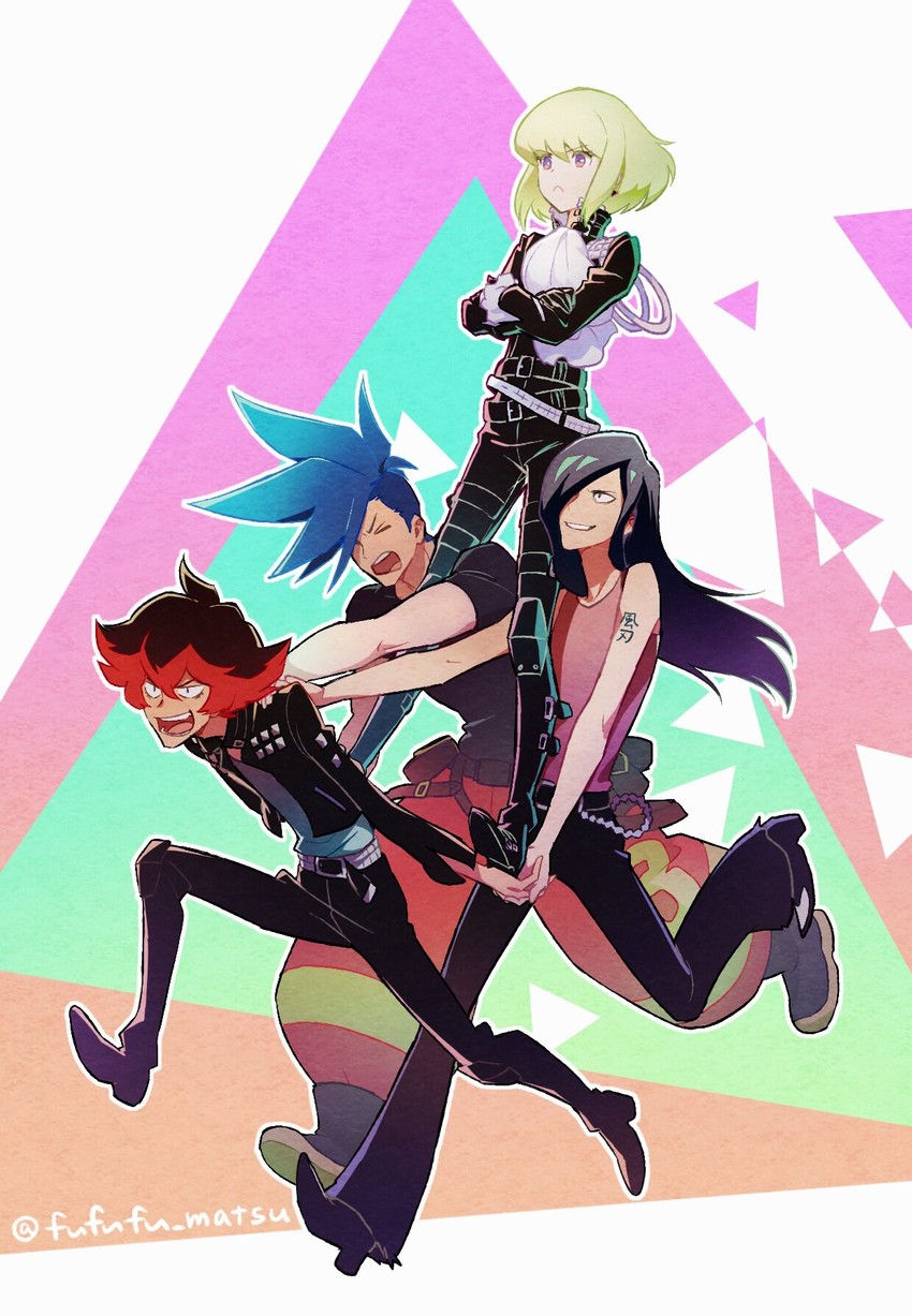 lio fotia, galo thymos, gueira, and meis (promare) drawn by funuyu