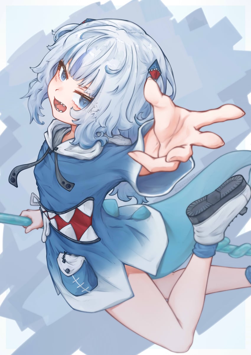 gawr gura (hololive and 1 more) drawn by mokamocha