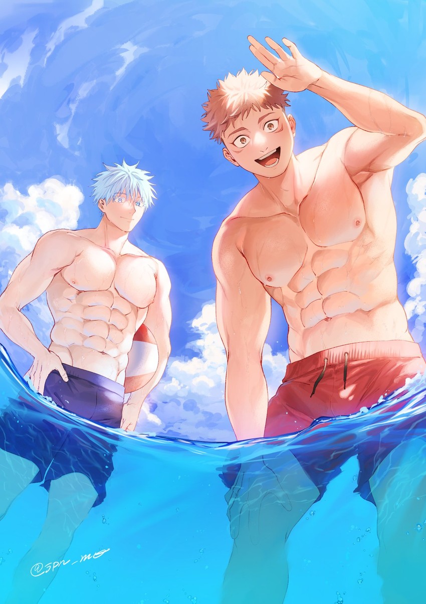 gojou satoru and itadori yuuji (jujutsu kaisen) drawn by ccccc_(jpn_m0)