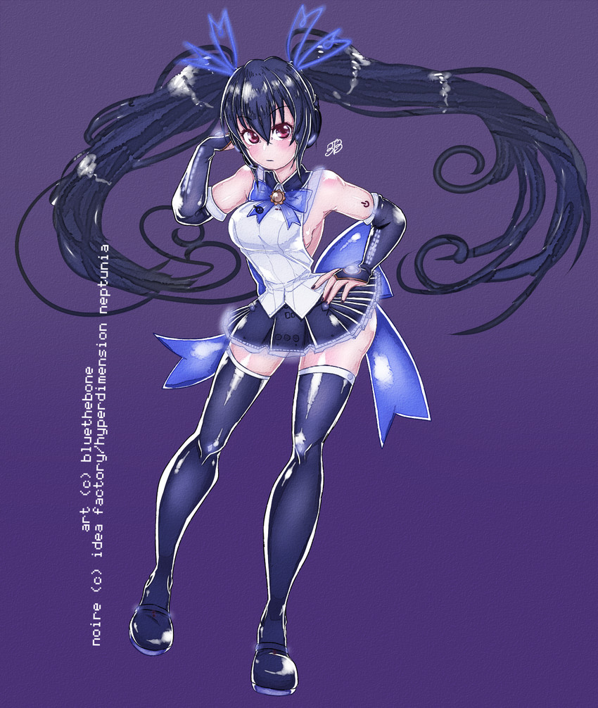 hatsune miku and noire (vocaloid and 1 more) drawn by bluethebone