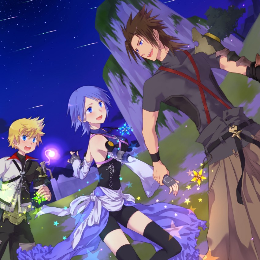 aqua, ventus, and terra (kingdom hearts and 1 more) drawn by okitsune_(okitsune-sama)