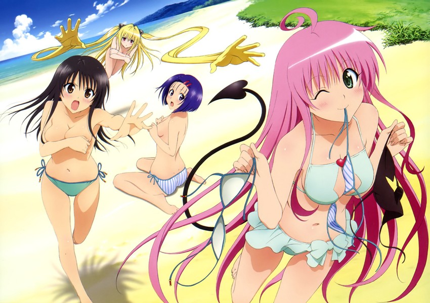 konjiki no yami, lala satalin deviluke, kotegawa yui, and sairenji haruna (to love-ru) drawn by oka_yuuichi