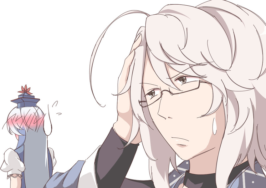 kamishirasawa keine and morichika rinnosuke (touhou) drawn by lozelia