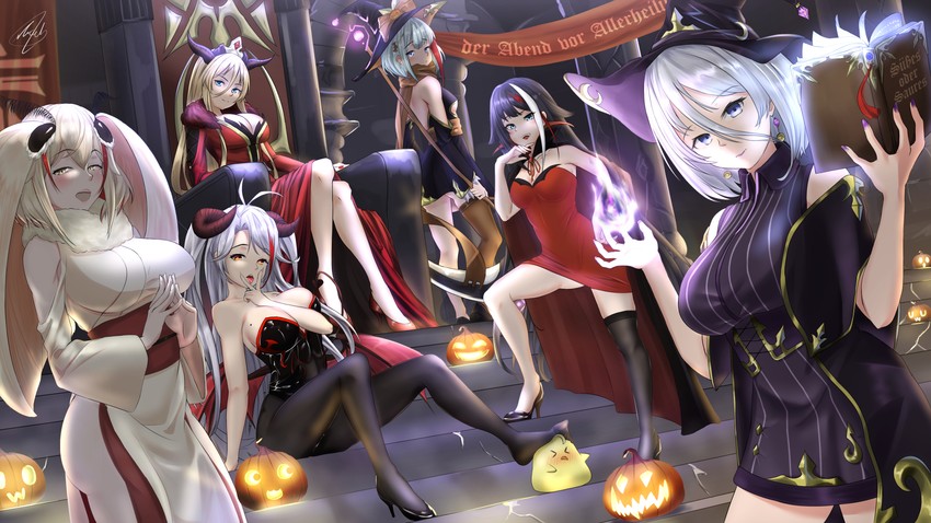 prinz eugen, bismarck, roon, admiral graf spee, deutschland, and 2 more (azur lane) drawn by nev_(nevblindarts)