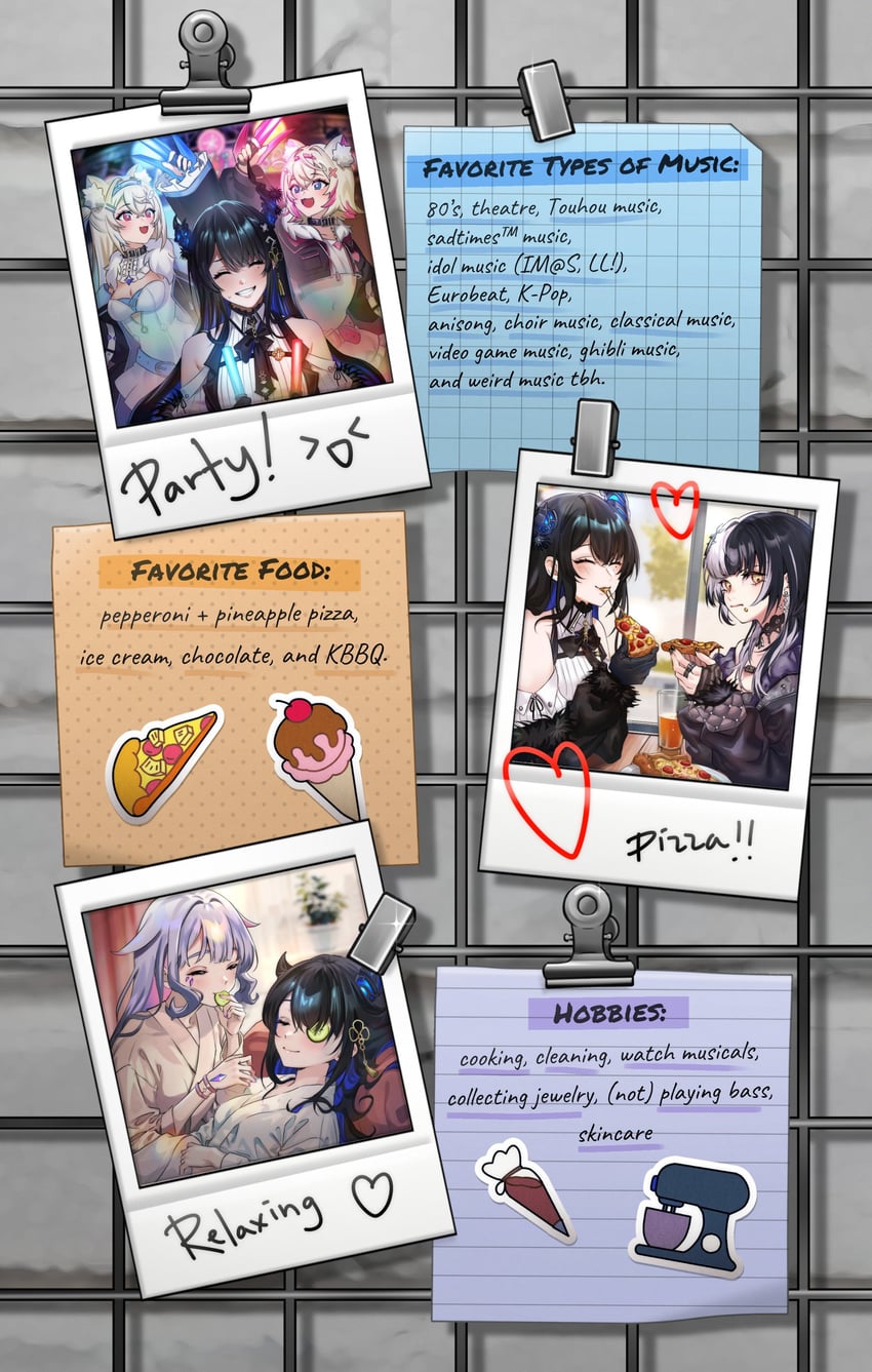 shiori novella, nerissa ravencroft, fuwawa abyssgard, mococo abyssgard, and koseki bijou (hololive and 1 more) drawn by yunny_(cureyunny)