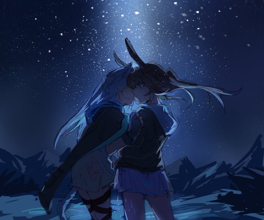 amiya and rosmontis (arknights) drawn by e-fa-dorn