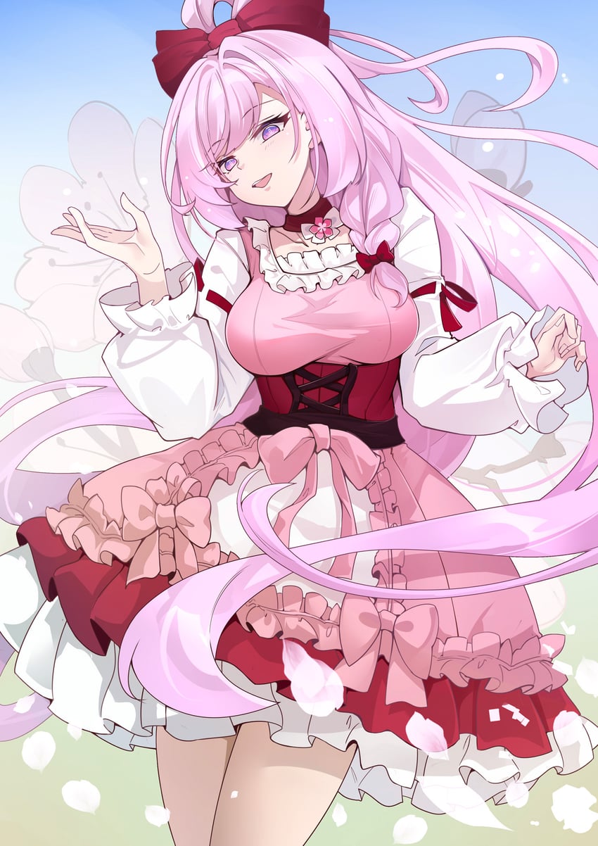 elysia (honkai and 1 more) drawn by qingye_ling