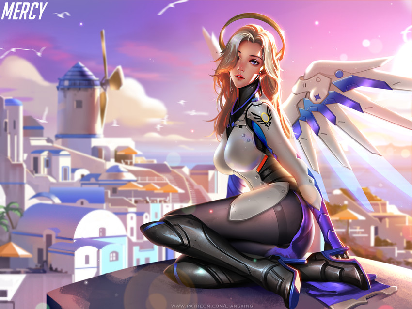 mercy (overwatch and 1 more) drawn by liang_xing