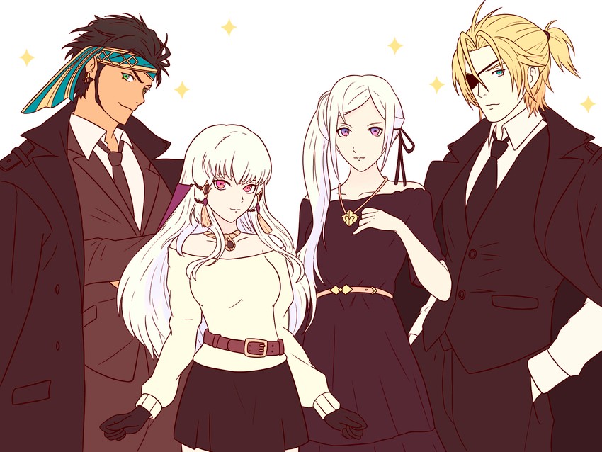 edelgard von hresvelg, dimitri alexandre blaiddyd, lysithea von ordelia, and claude von riegan (fire emblem and 2 more) drawn by truejekart