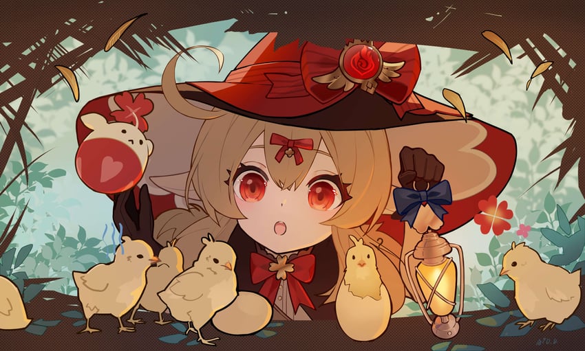 jumpy dumpty and klee (genshin impact) drawn by ai_dongdong