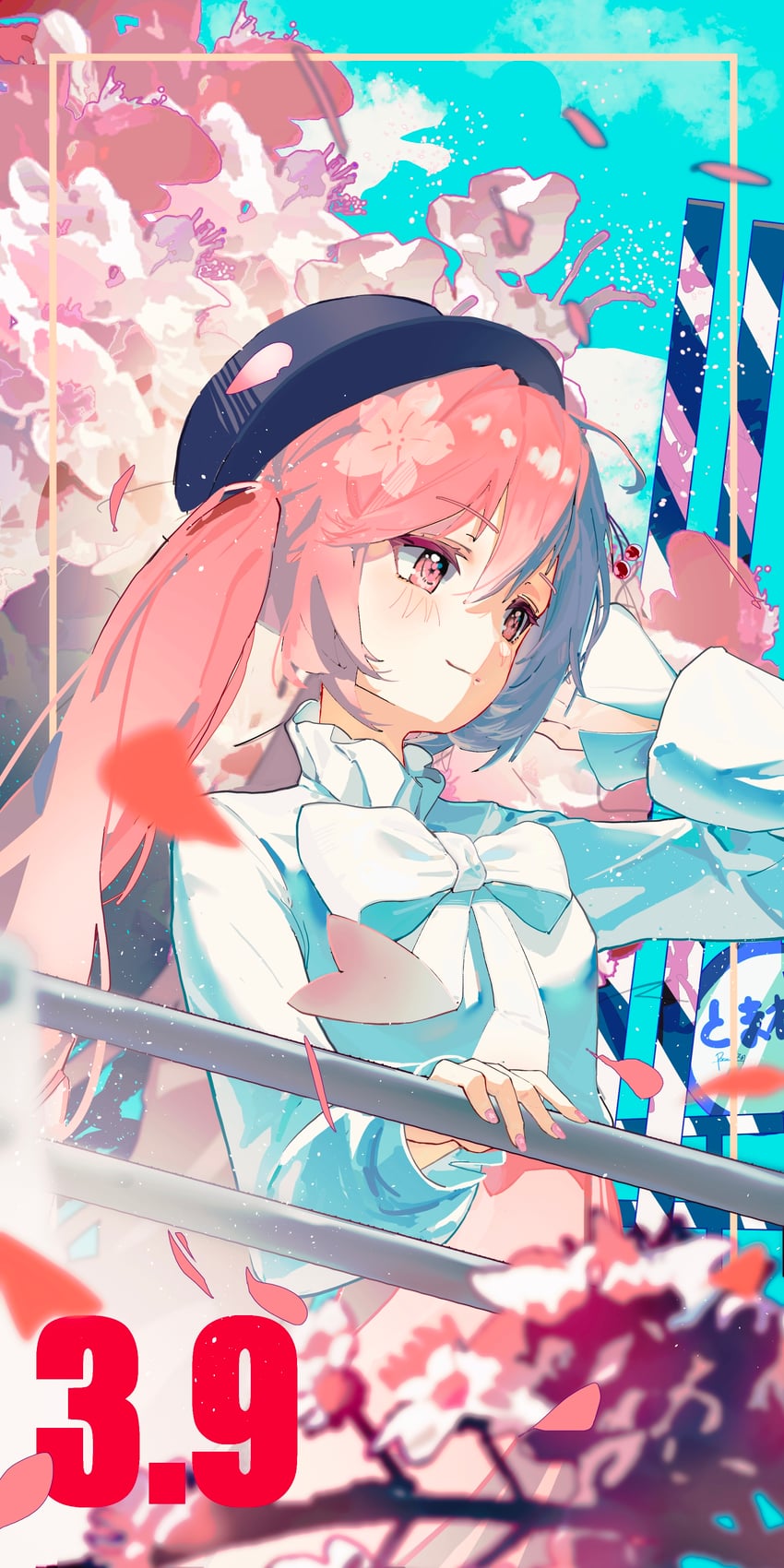hatsune miku and sakura miku (vocaloid) drawn by mala_tutou