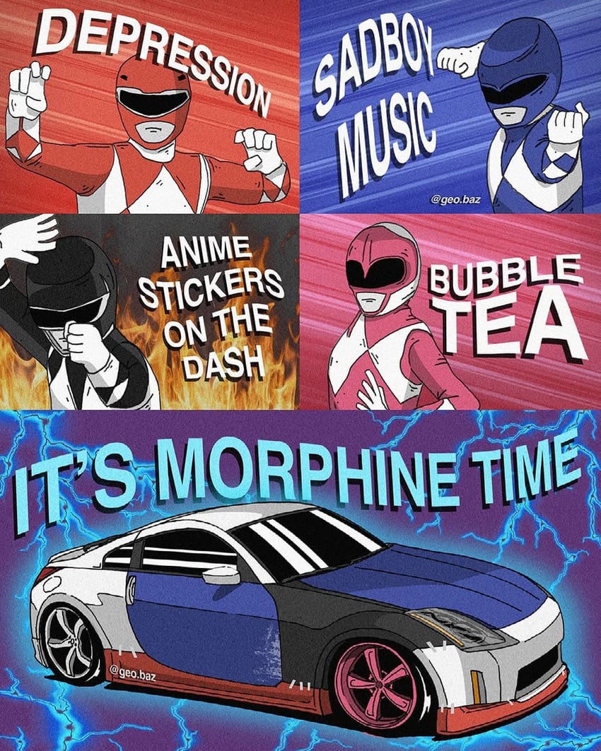 tyranno ranger, ptera ranger, mighty morphin red ranger, mighty morphin pink ranger, tricera ranger, and 3 more (super sentai and 3 more) drawn by geo.baz