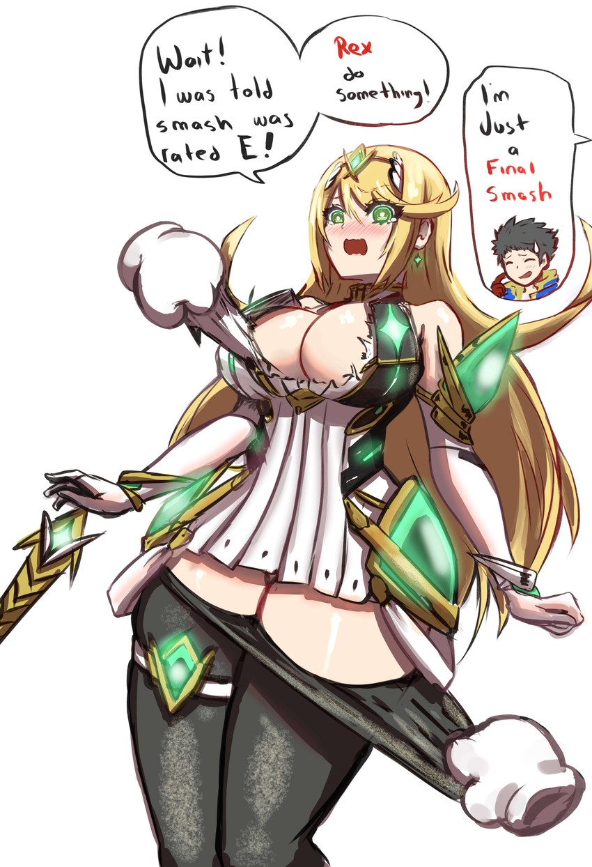 rex and mythra (xenoblade chronicles and 2 more) drawn by awesomeerix