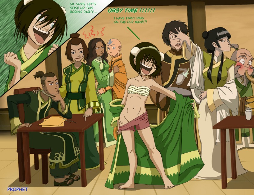 toph beifong, katara, aang, zuko, sokka, and 3 more (avatar legends and 1 more)