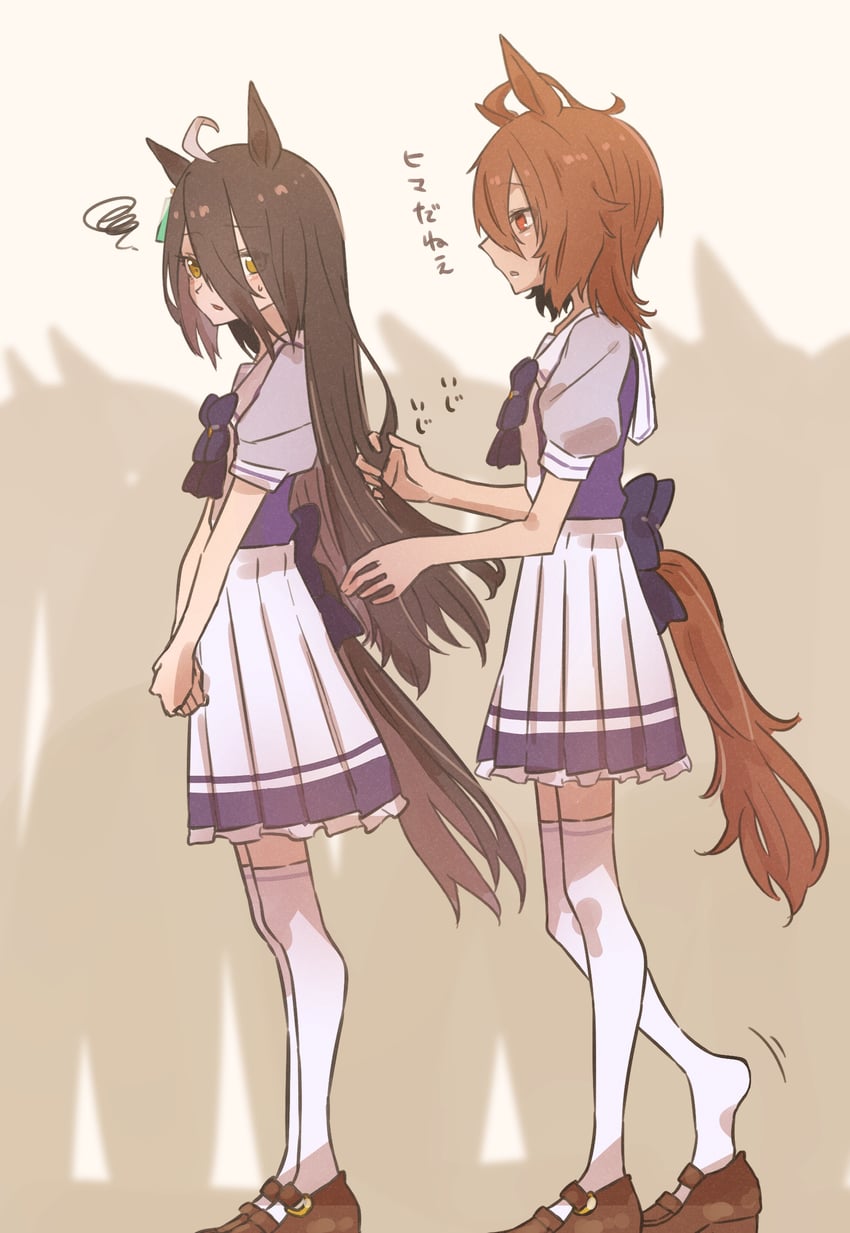 agnes tachyon and manhattan cafe (umamusume) drawn by noon_463