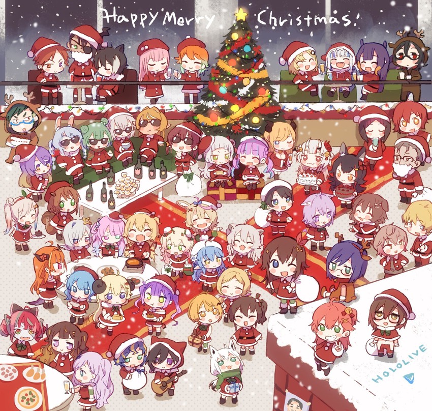 gawr gura, houshou marine, shirakami fubuki, hoshimachi suisei, mori calliope, and 53 more (hololive and 3 more) drawn by taneda_yuuta