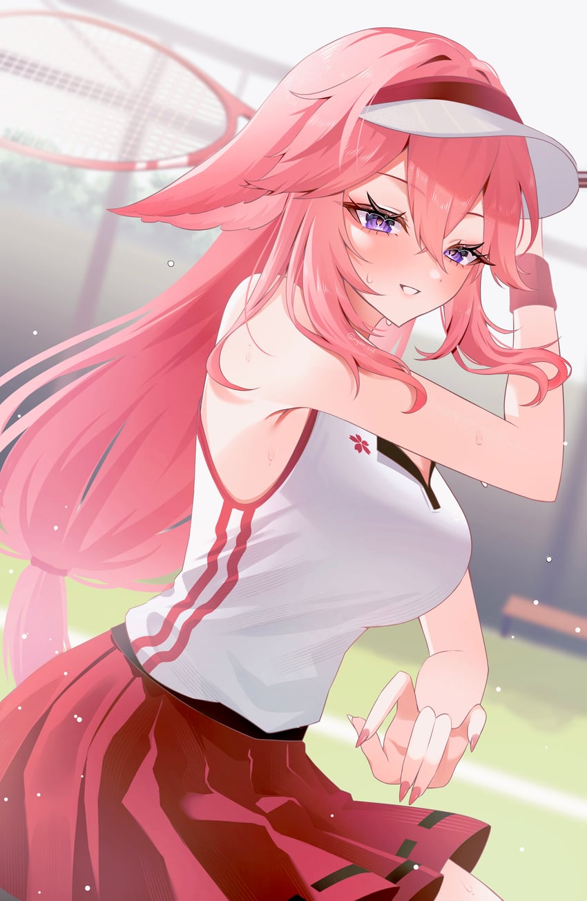 yae miko (genshin impact) drawn by nyamo-lv0