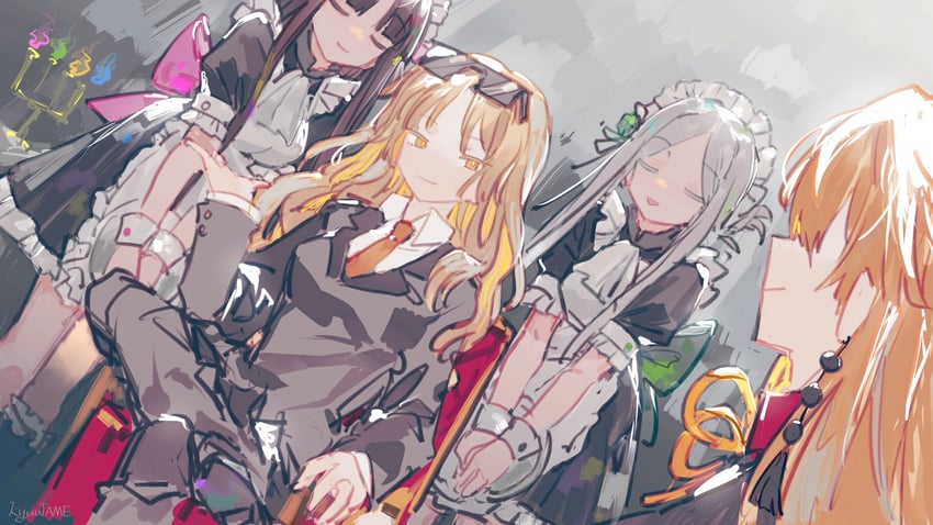 junko, matara okina, nishida satono, and teireida mai (touhou) drawn by nov4void