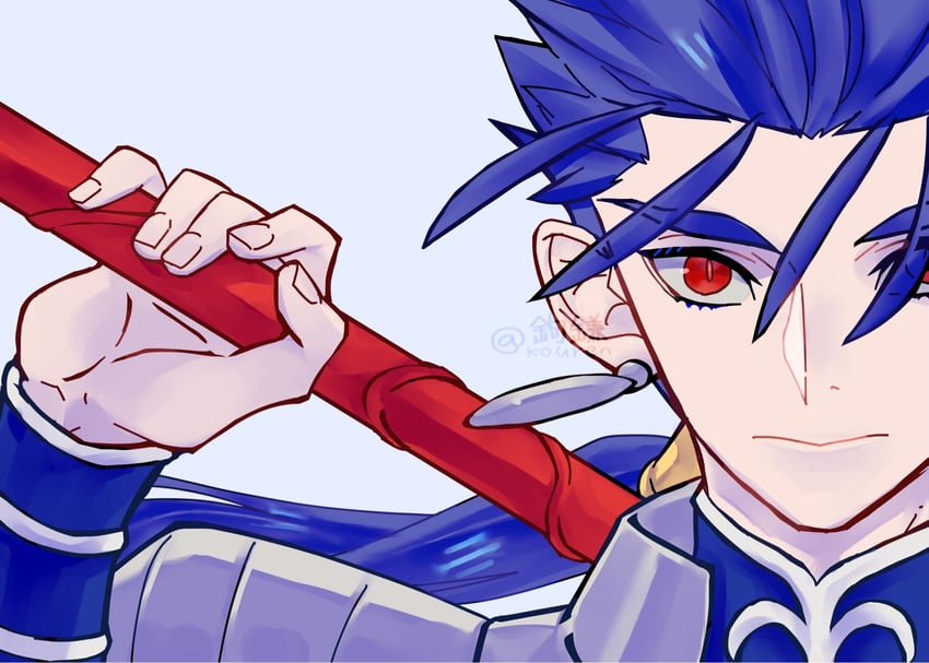 cu chulainn (fate and 1 more) drawn by kouren_(k01_numa)