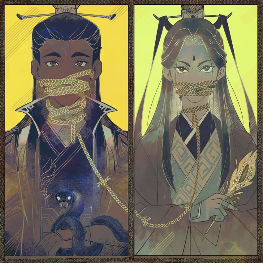 shen jiu and yue qingyuan (renzha fanpai zijiu xitong) drawn by sebychu