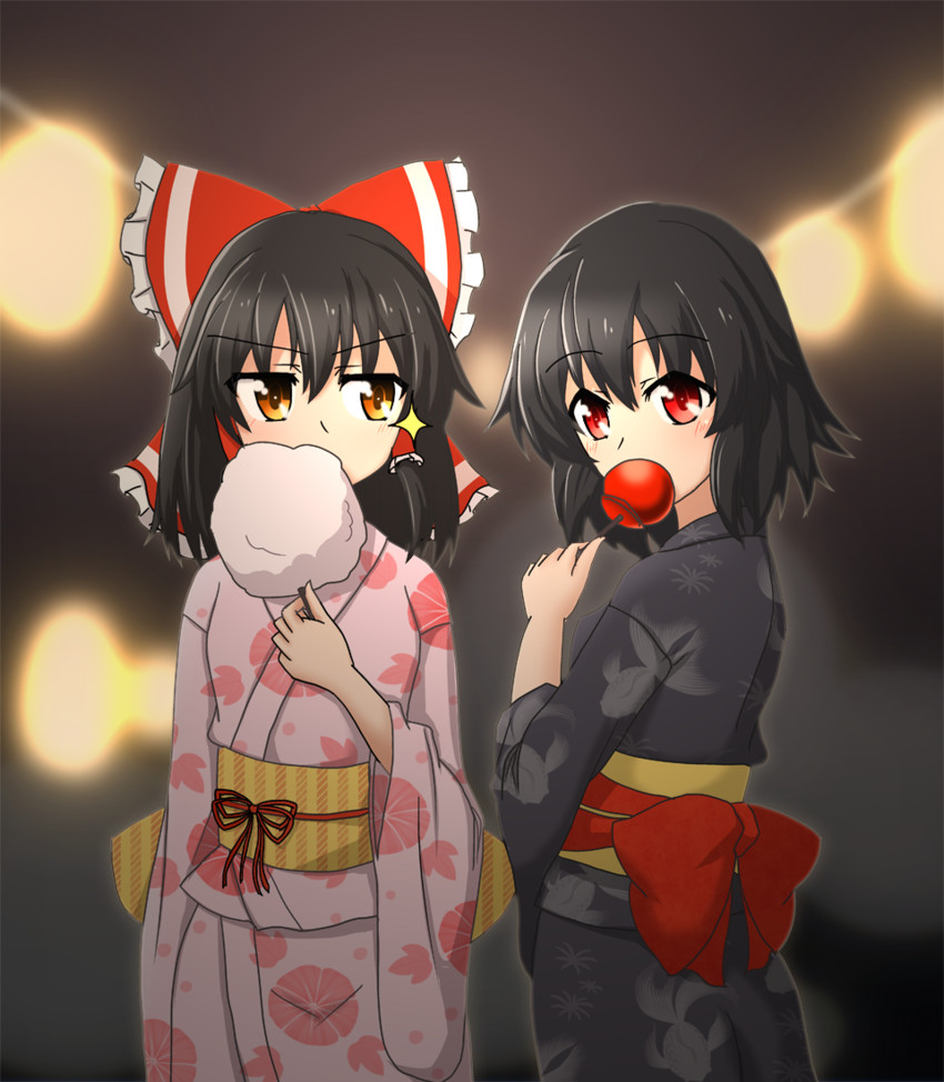 hakurei reimu and shameimaru aya (touhou) drawn by teoi_(good_chaos)