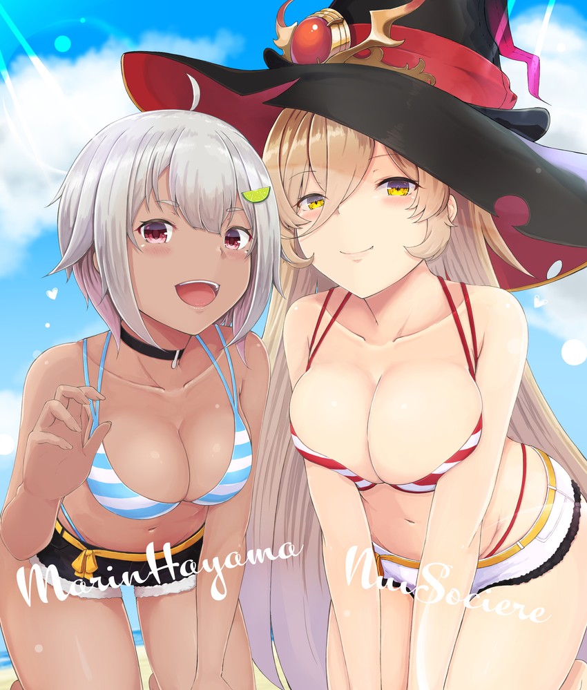 nui sociere and hayama marin (nijisanji) drawn by temari_rin