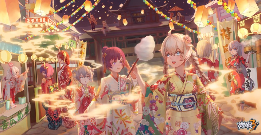kiana kaslana, raiden mei, fu hua, bronya zaychik, seele vollerei, and 7 more (honkai and 1 more) drawn by ten-u