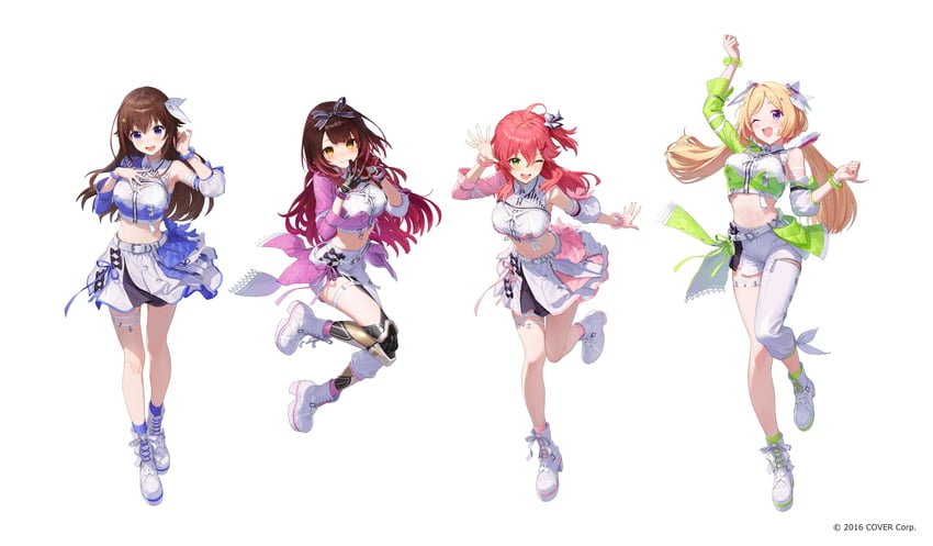 sakura miko, tokino sora, aki rosenthal, and roboco-san (hololive) drawn by matsuo_shogo