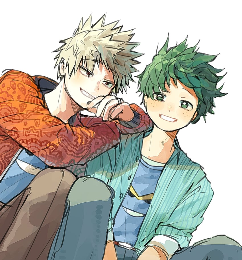midoriya izuku and bakugou katsuki (boku no hero academia) drawn by uuuuuu808