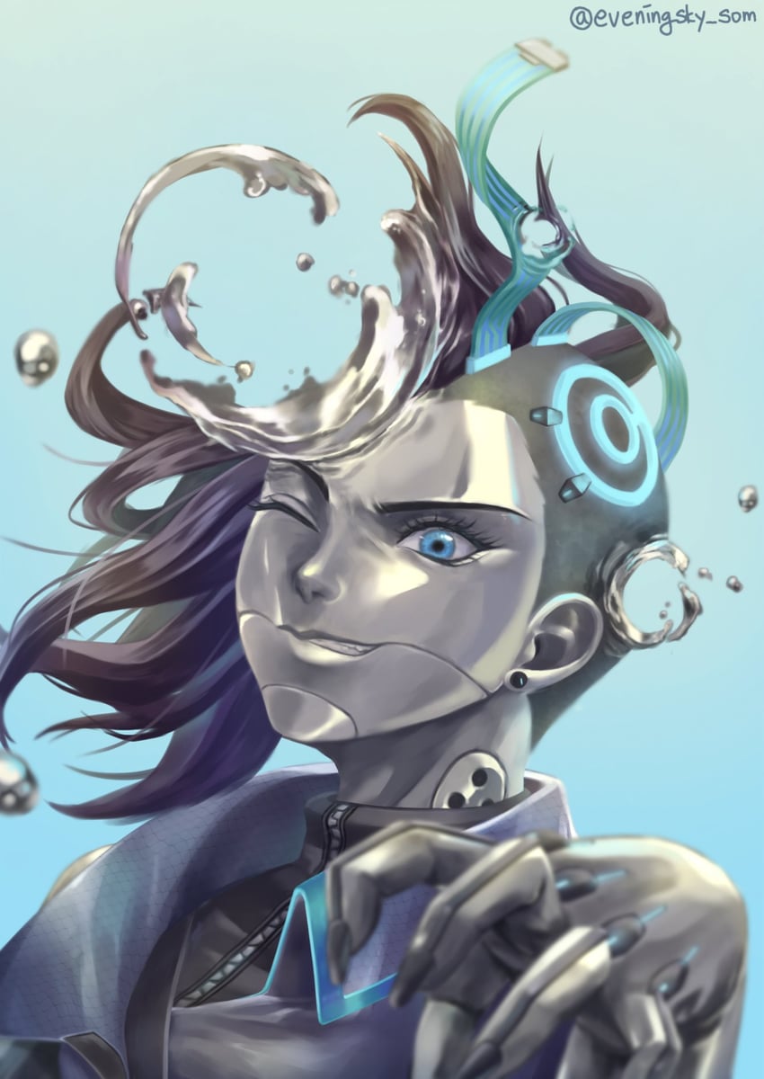 sombra and quicksilver sombra (overwatch and 1 more) drawn by eveningsky_som