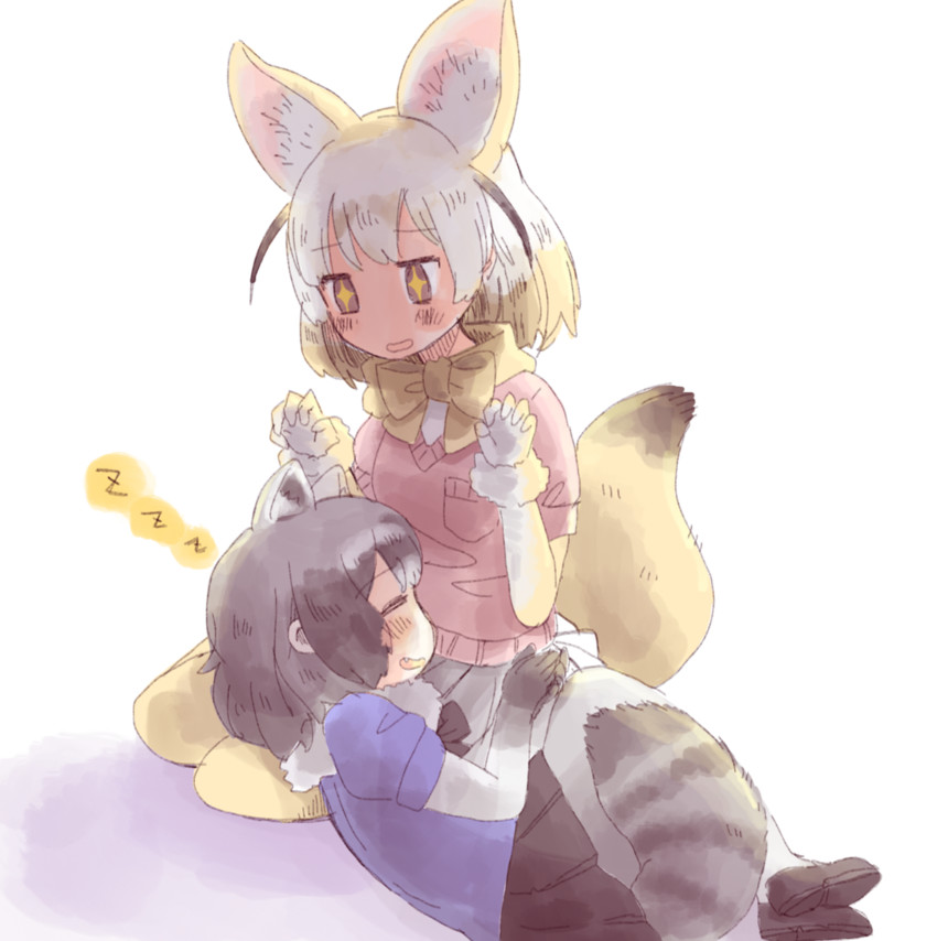 common raccoon and fennec (kemono friends) drawn by hasu_(zatsugami)