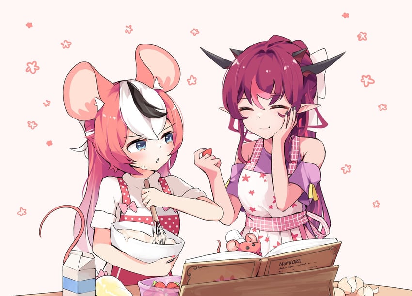 hakos baelz, irys, and mr. squeaks (hololive and 1 more) drawn by namiorii