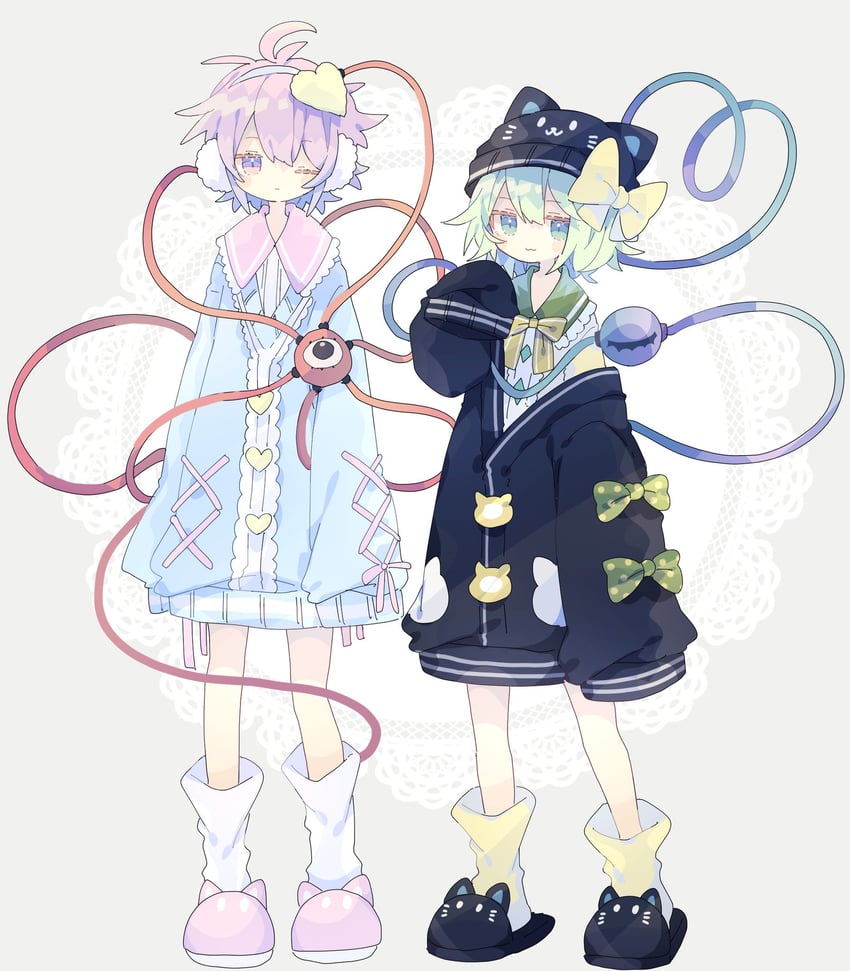 komeiji koishi and komeiji satori (touhou) drawn by nikorashi-ka