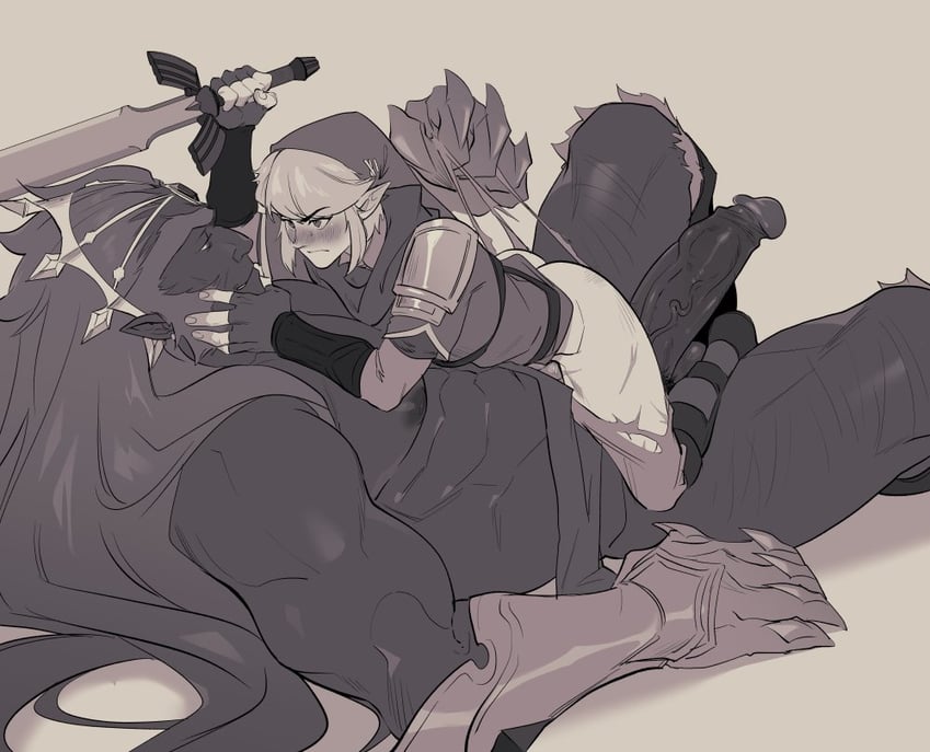 link and ganondorf (the legend of zelda and 1 more) drawn by kukumomo