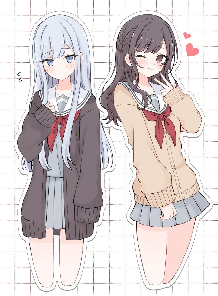 shinonome ena and yoisaki kanade (project sekai) drawn by azuki_(az_my)