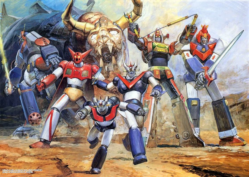 mazinger z, getter-1, combattler v, great mazinger, voltes v, and 2 more (getter robo and 7 more) drawn by takani_yoshiyuki