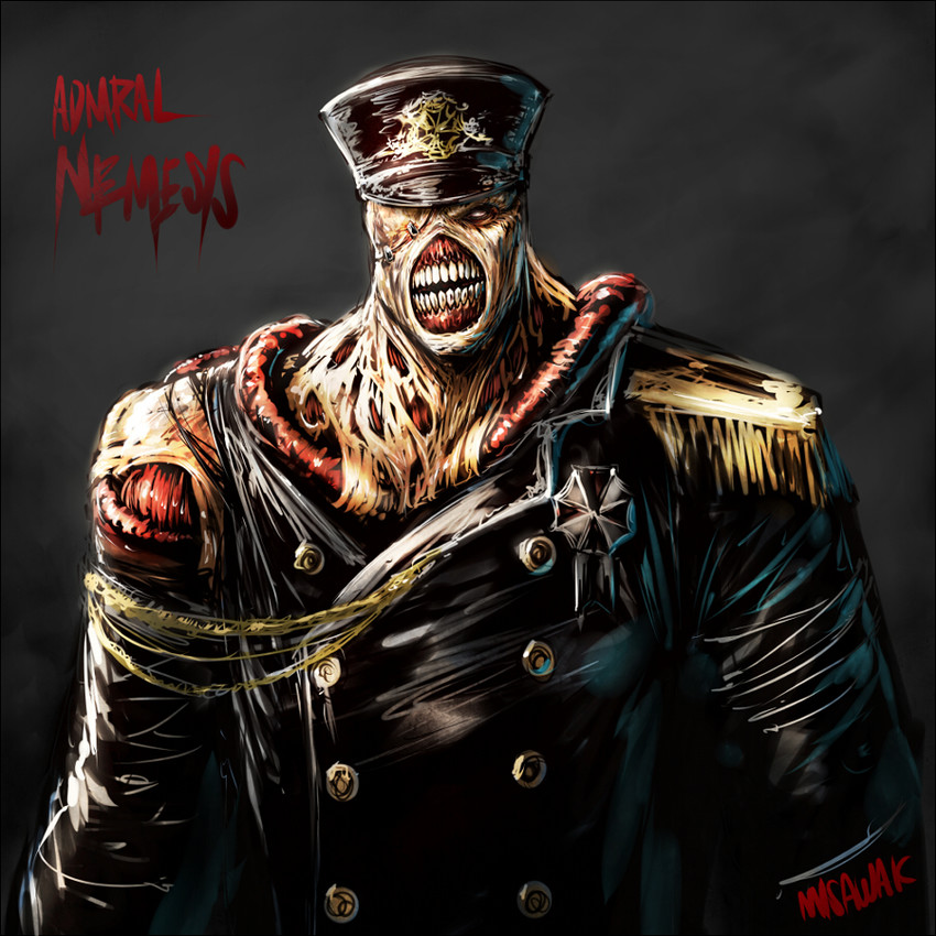 admiral, non-human admiral, and nemesis (kantai collection and 1 more) drawn by misawa_kei