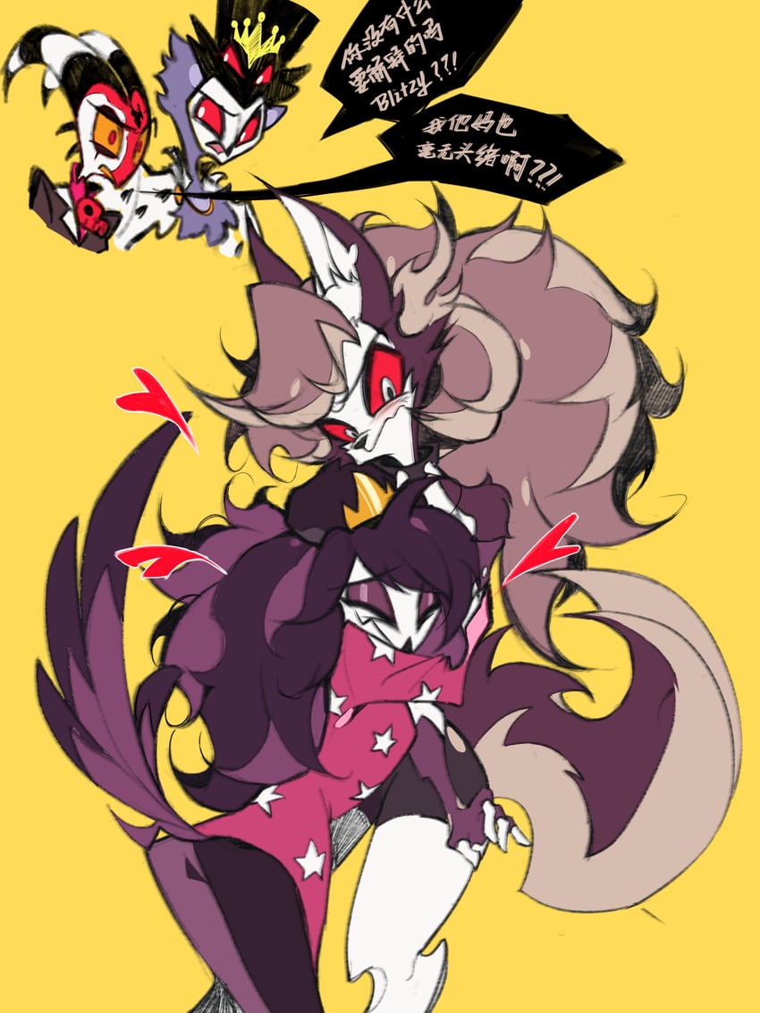 loona, blitzo, stolas, and octavia (helluva boss) drawn by zhu_xing_pupupu
