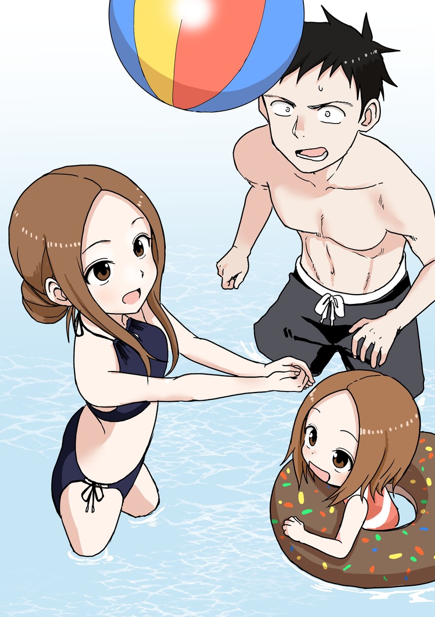 takagi-san, nishikata, and nishikata chii (karakai jouzu no takagi-san and 1 more) drawn by inaba_mifumi
