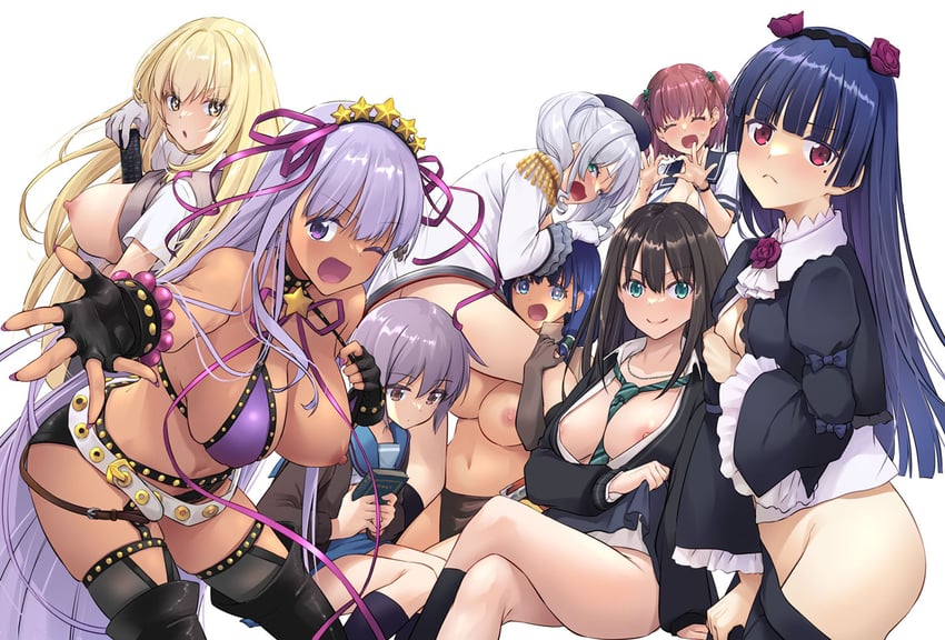 kashima, nagato yuki, shibuya rin, bb, gokou ruri, and 1 more (kantai collection and 8 more) drawn by nakajima_yuka