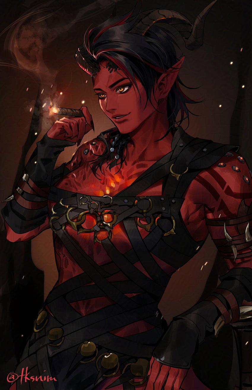 karlach (dungeons & dragons and 2 more) drawn by tk_(tksnim)