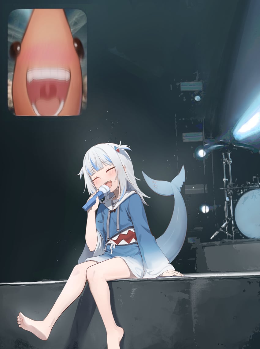 gawr gura and ebi-chan (hololive and 1 more) drawn by hirotaka0125