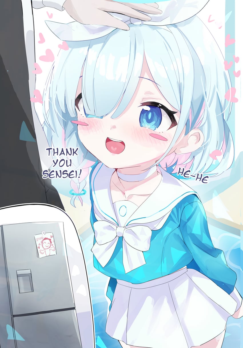 sensei, doodle sensei, and arona (blue archive) drawn by kagana_helsuki