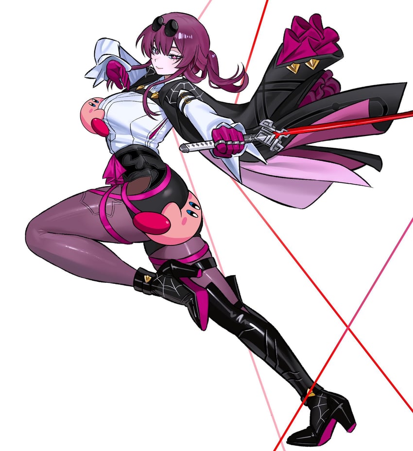 kirby and kafka (honkai and 2 more) drawn by zeon_(zzeeonn)