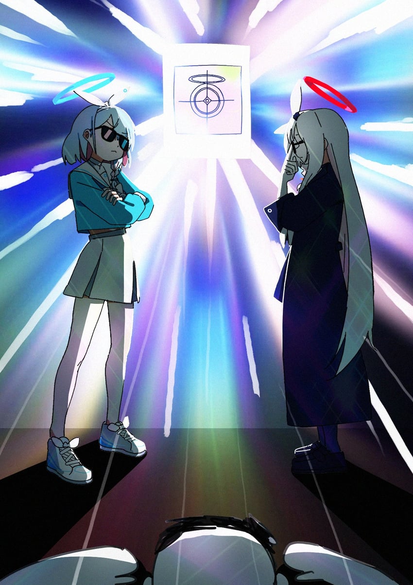 sensei, doodle sensei, arona, and plana (blue archive) drawn by adon_(dufaladanidu)